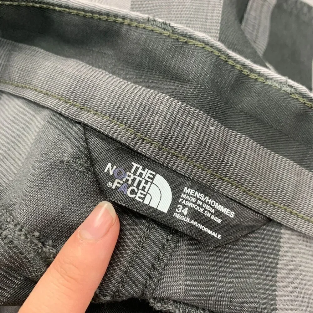 The North Face Narrows Short Mens 34 Gray Striped Stretch Cotton Belt Loops